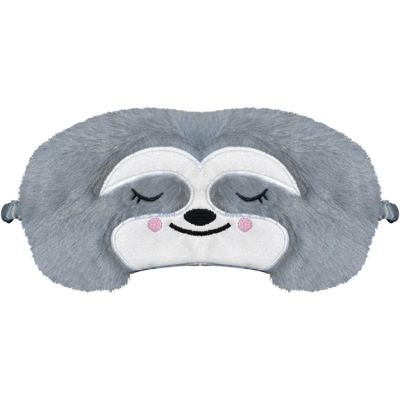 FUNAUPGO Cute Sloth Sleep Mask Eye Mask Funny Animal Sleeping Mask Soft Plush Blindfold Travel Eye Cover Eyeshade for Kids Adults Girls Boys Women Men (Sloth, Grey)